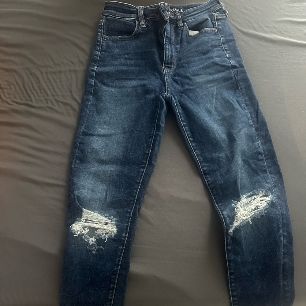 Ripped American Eagle Blue Jeans